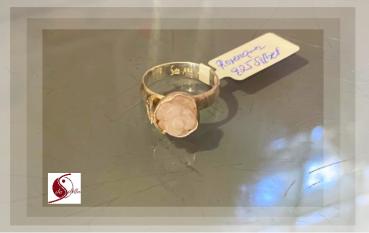 925 Silber – Ring – Rose – Rosenquarz Gr.57